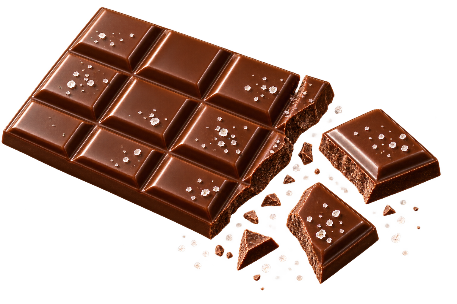 Vice velvet dark milk chocolate bar and broken chocolate squares