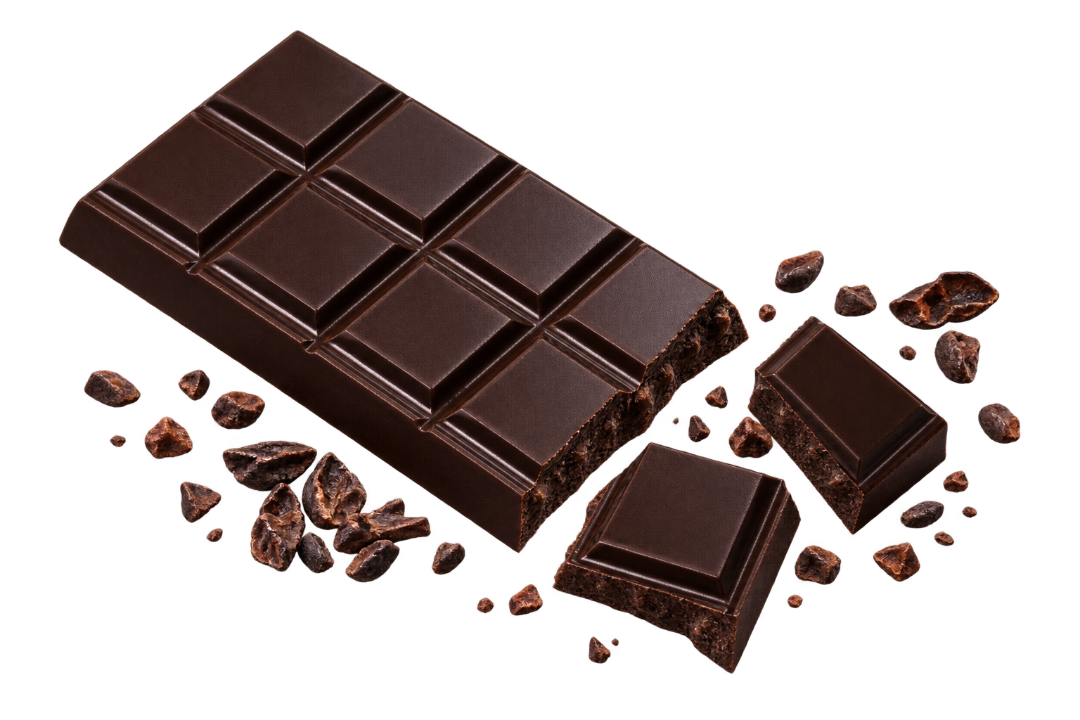 Virtue Deep dark chocolate bar and broken squares
